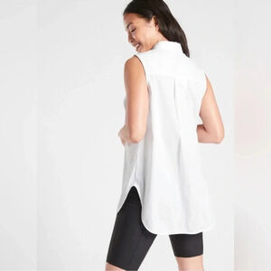 Athleta - Uptown Shell - White Sleeveless Blouse - Half Zip - Size XXS